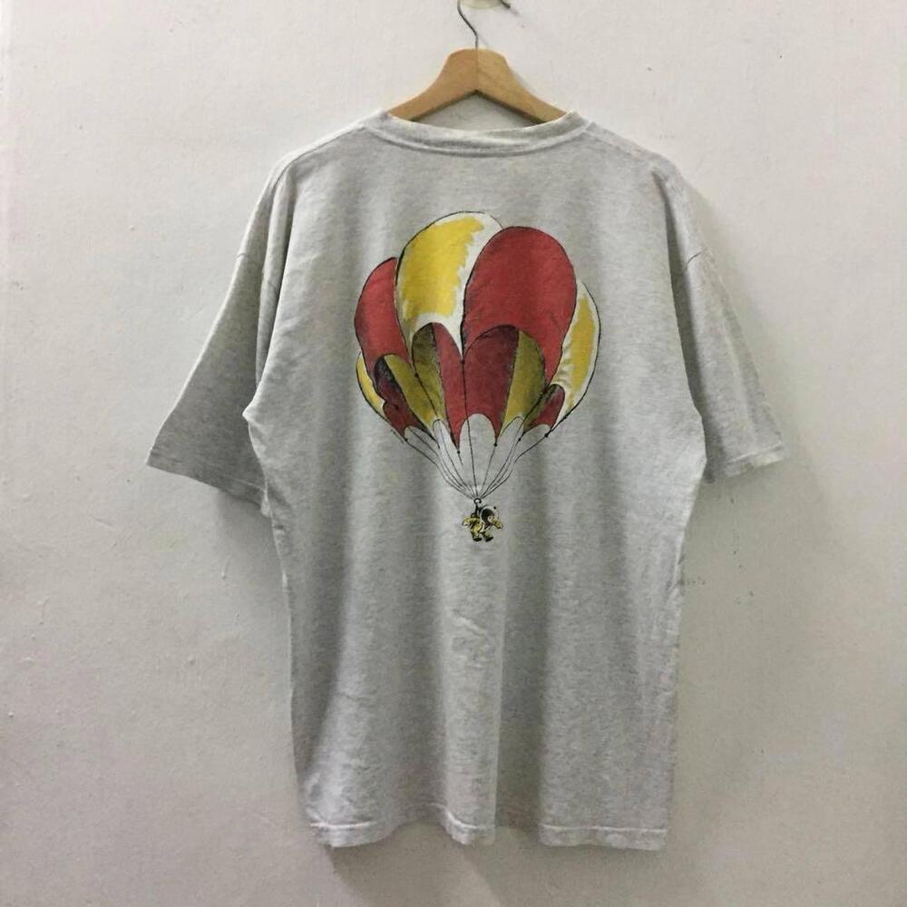Ash Grey Graphic Tee With Parachute Design